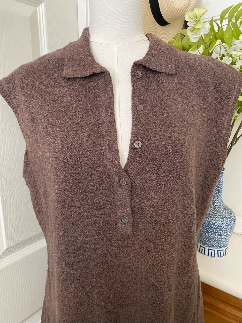 Universal Thread Brown Sleeveless Polo Mini Dress - Picture 3 of 9